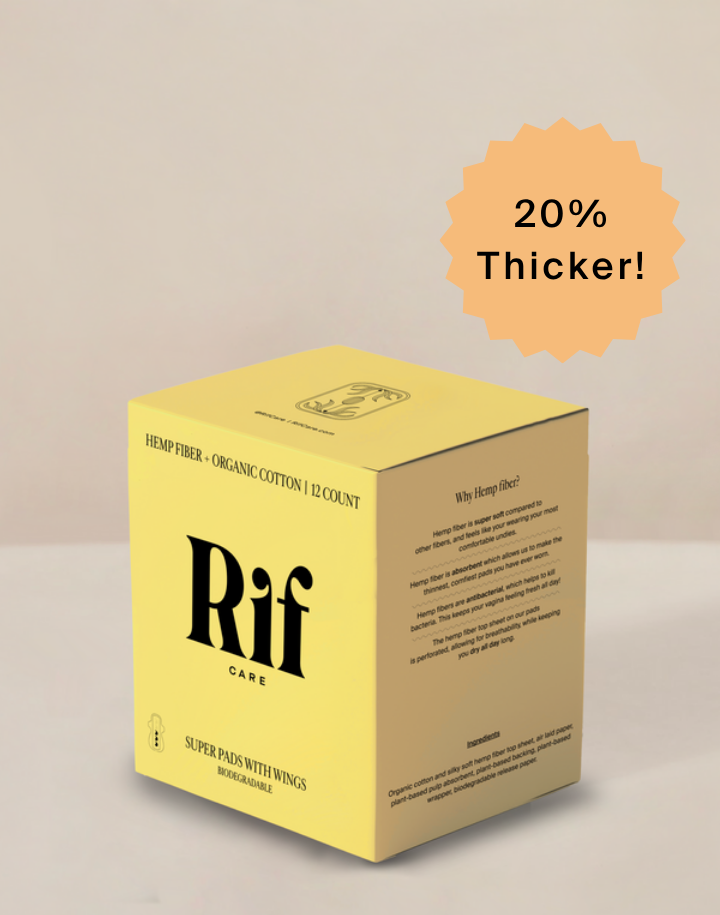 Organic Cotton and Hemp Fiber Pads with Wings- Super Absorbency