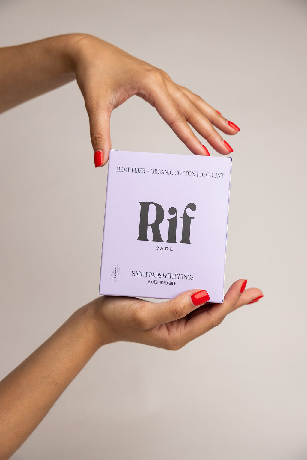 Organic Cotton and Hemp Fiber Menstrual Long / Night Pads with Wings 25% more absorbency