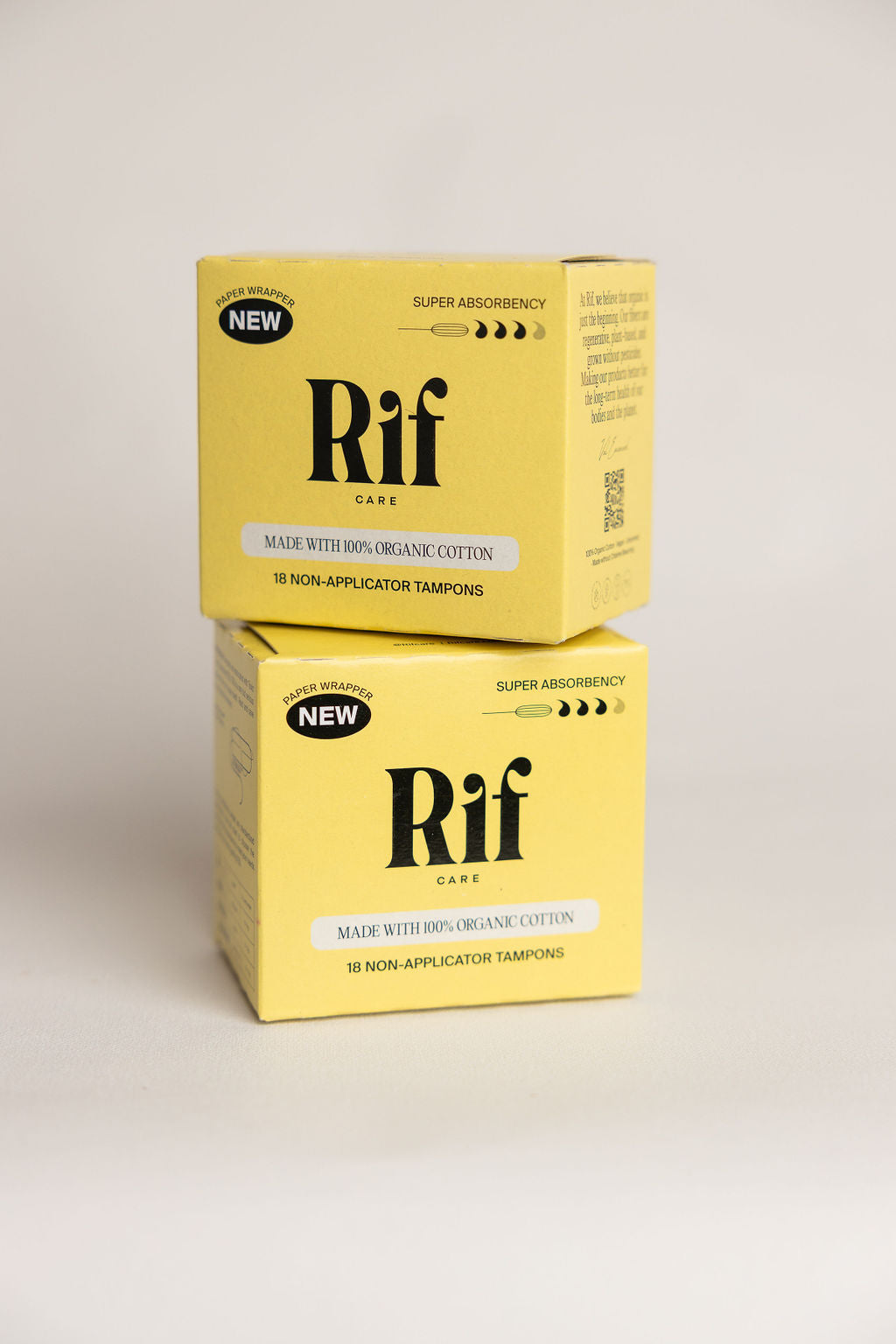 Organic Cotton Non-Applicator Tampons - Super Absorbency- Non Shed-