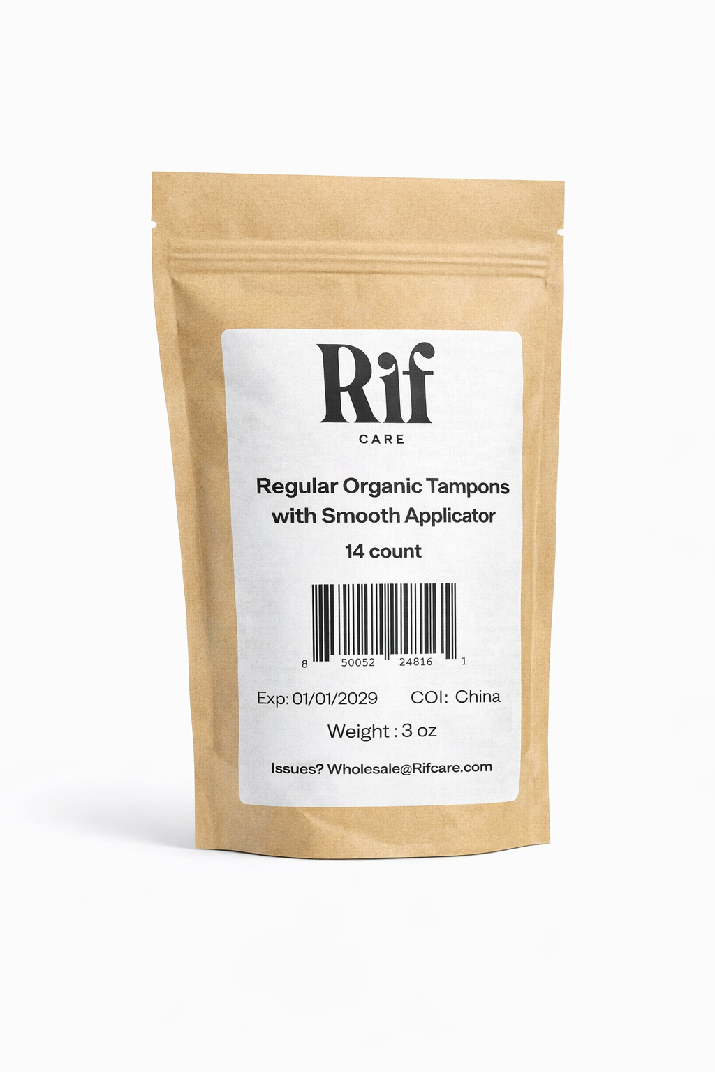 Organic Cotton Biodegradable Smooth Applicator Tampons - Regular absorbency -  14 count